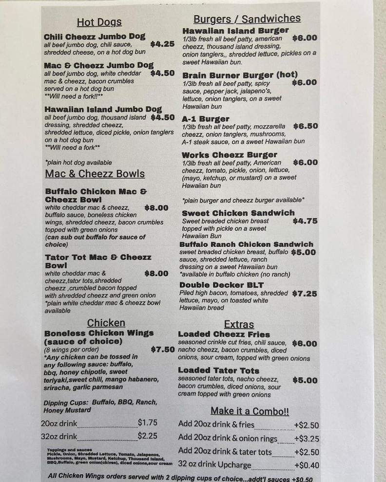 Brain Chillzz - Martinsville, IN menu_pic