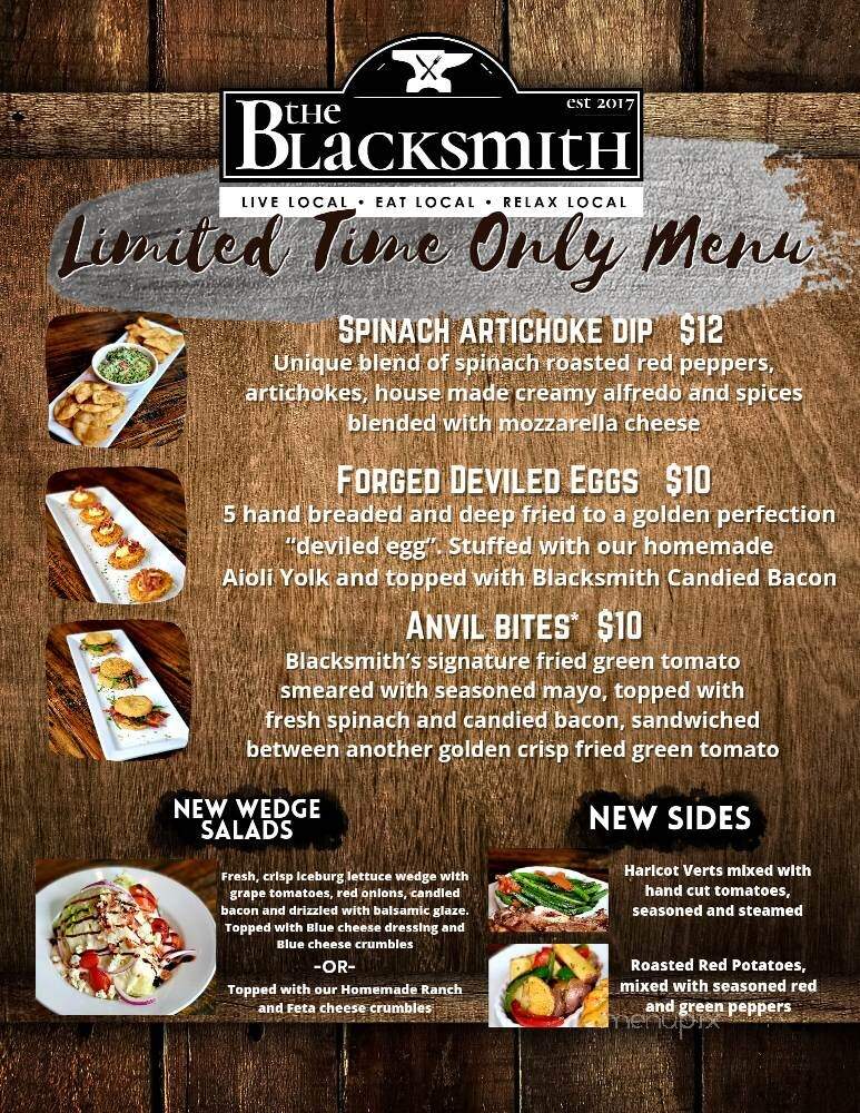 The Blacksmith - Dyersburg, TN menu_pic