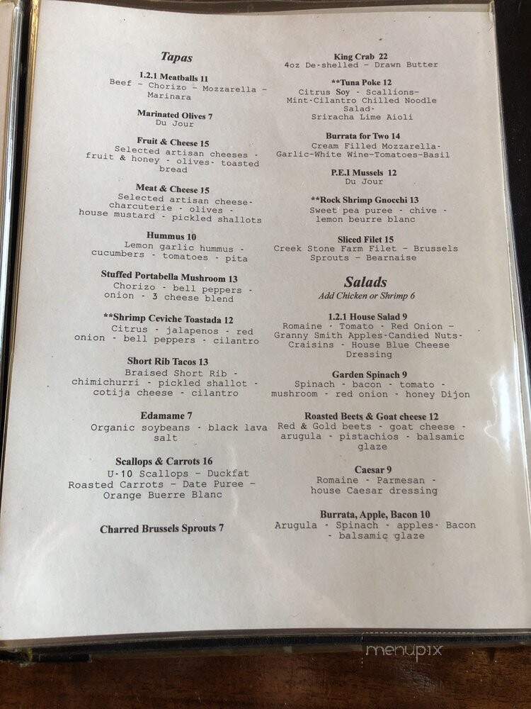 121 Tapas on the water - Fort Pierce, FL menu_pic