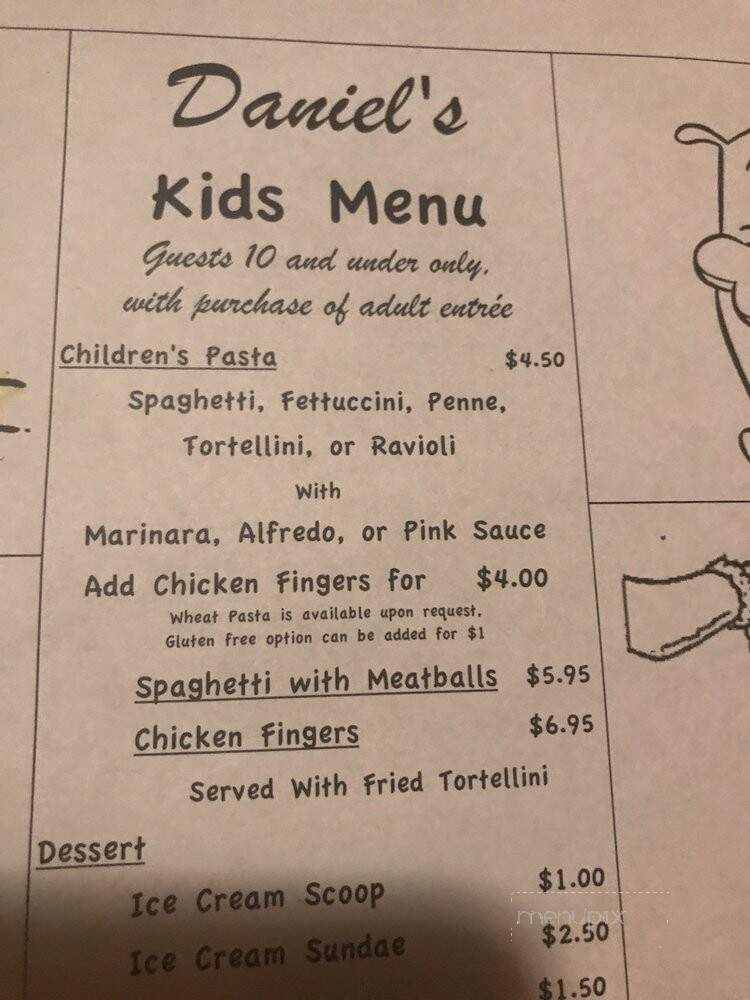 Daniels Restaurant - Apex, NC menu_pic
