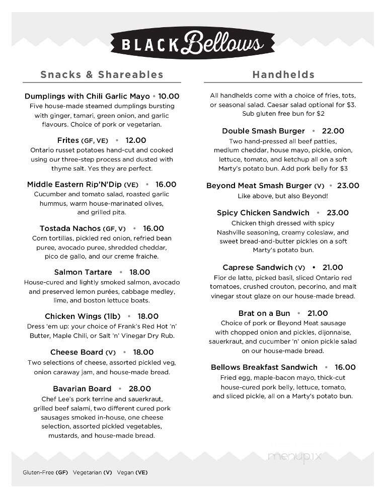 Black Bellows - Collingwood, ON menu_pic