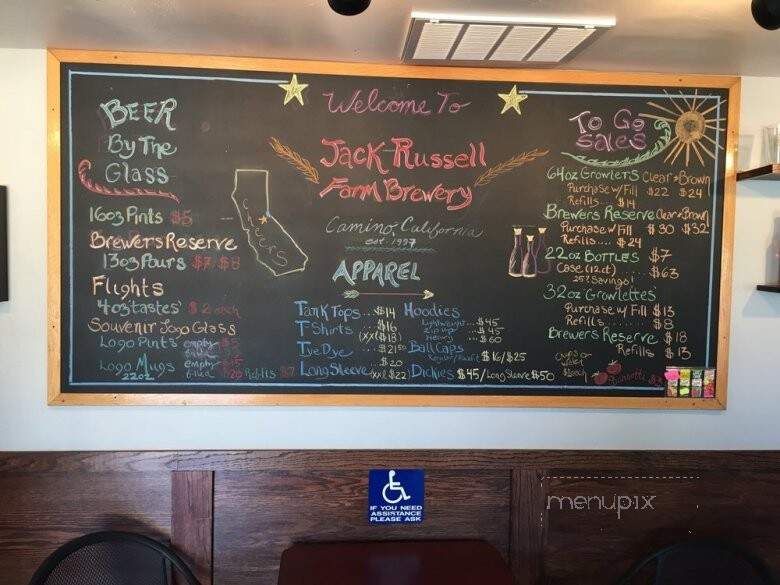 Jack Russell Farm Brewery & Winery - Camino, CA menu_pic