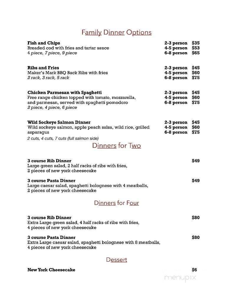 Louie's Steakhouse & Lounge - Nelson, BC menu_pic