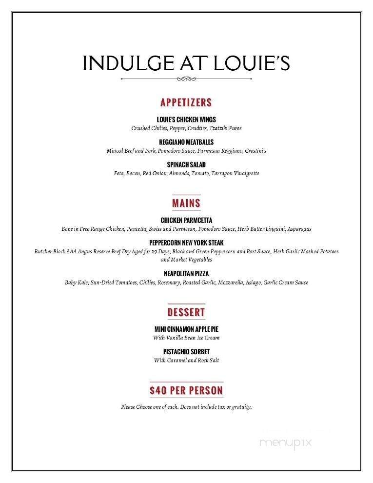 Louie's Steakhouse & Lounge - Nelson, BC menu_pic