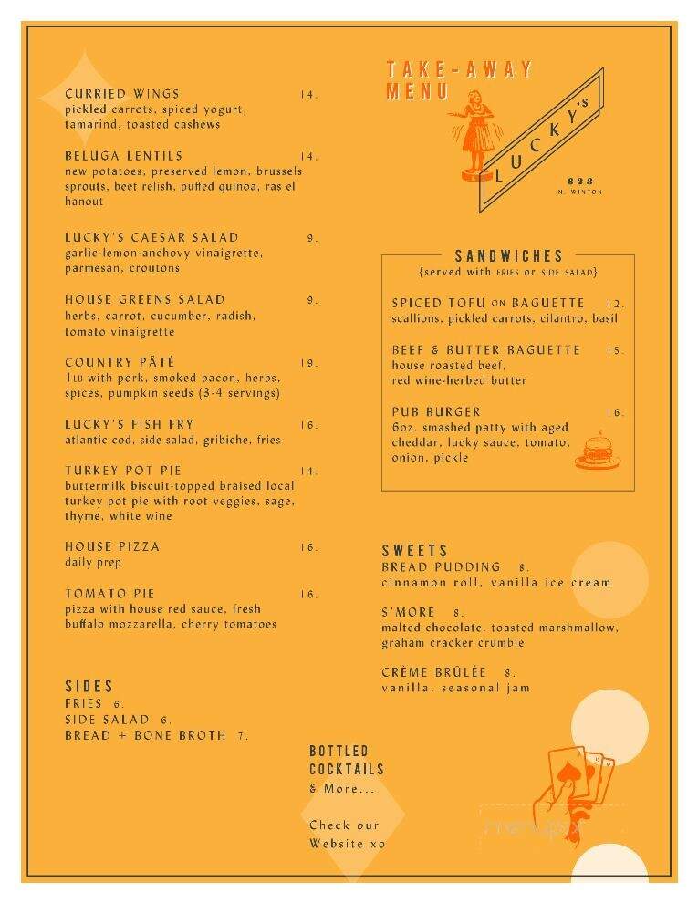Lucky's - Rochester, NY menu_pic