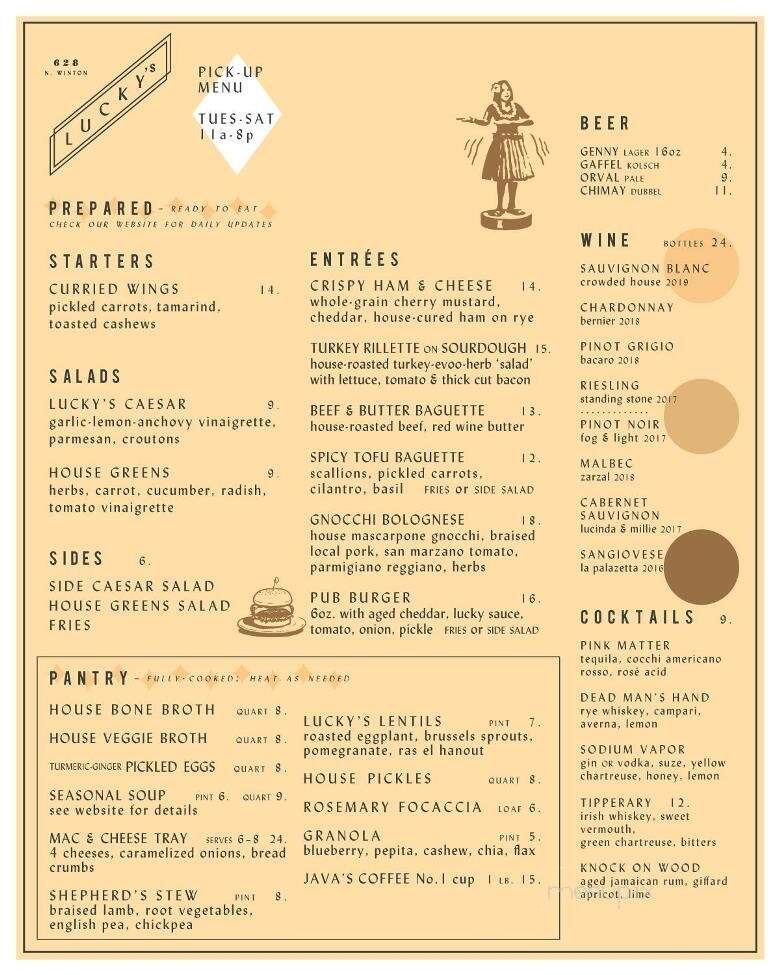 Lucky's - Rochester, NY menu_pic