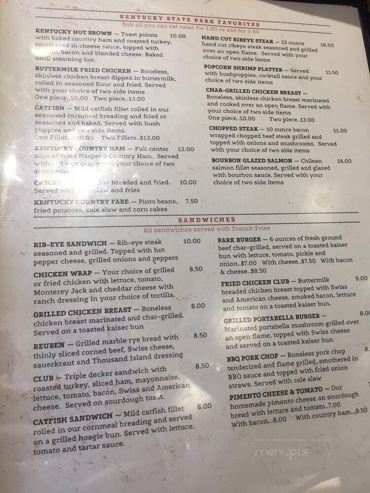 Rowena Landing Restaurant - Jamestown, KY menu_pic
