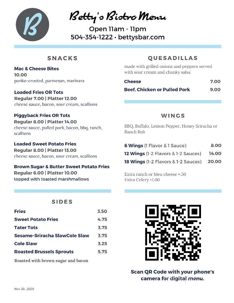 Babins Bar And Bistro - New Orleans, LA menu_pic