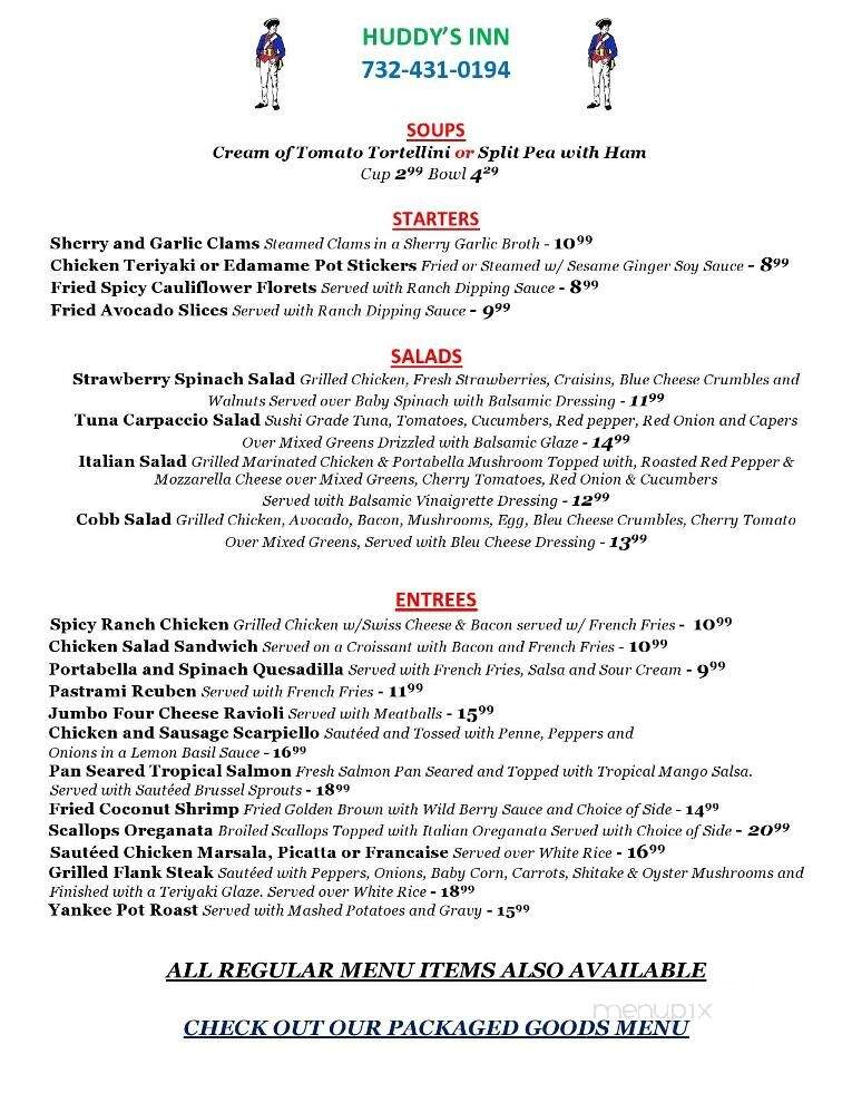 Huddy's Inn - Colts Neck, NJ menu_pic