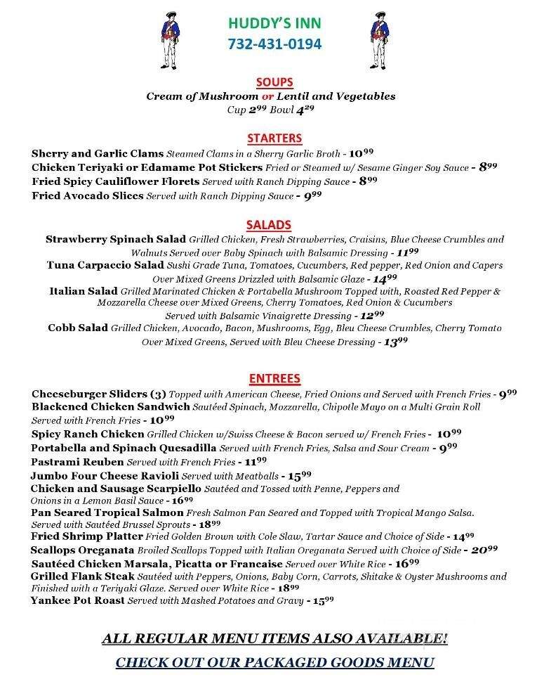 Huddy's Inn - Colts Neck, NJ menu_pic