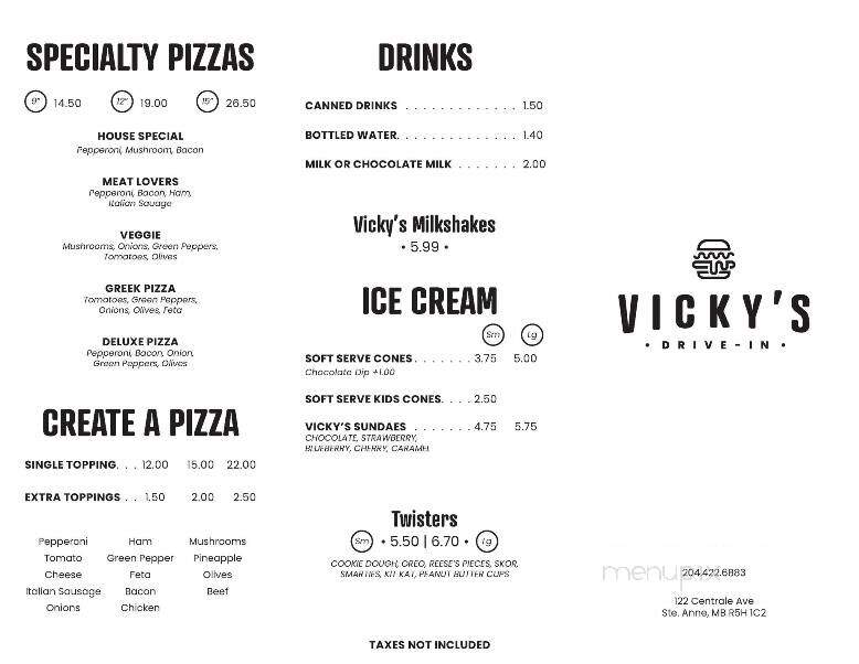 Vicky's Drive Inn - Sainte Anne, MB menu_pic
