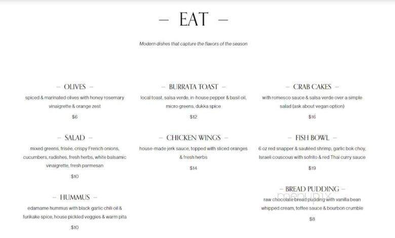 Juniper - Birmingham, AL menu_pic