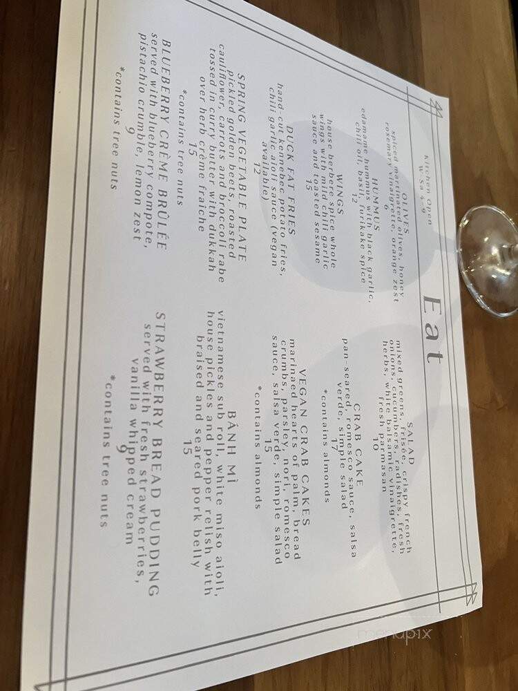 Juniper - Birmingham, AL menu_pic