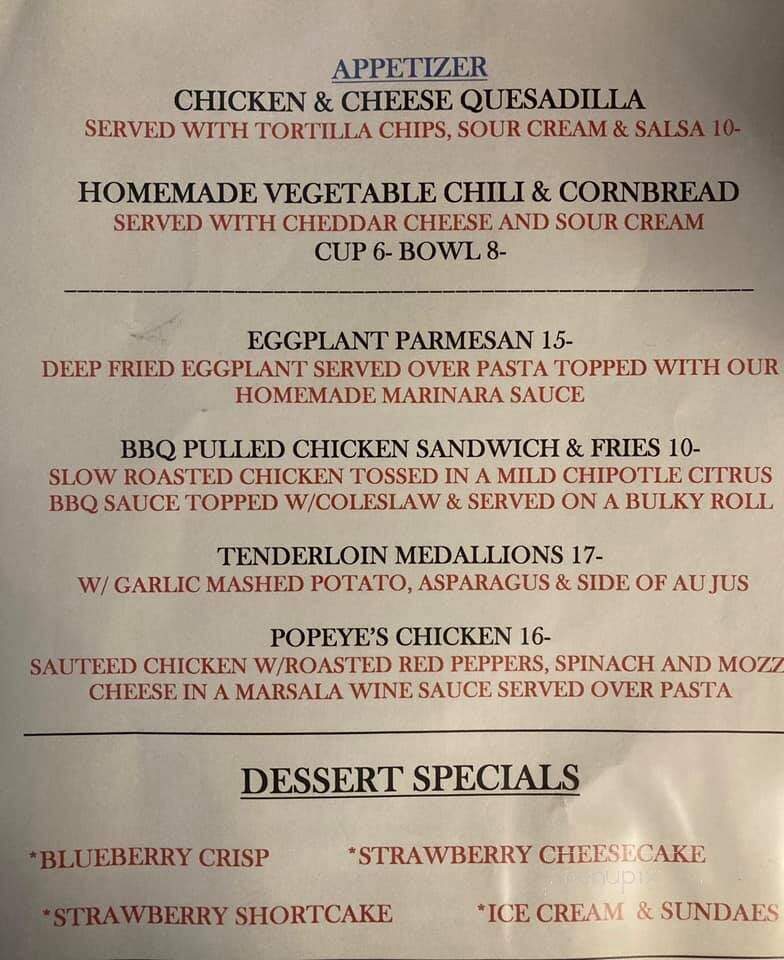 Willowbrook Restaurant - Mendon, MA menu_pic