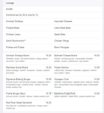 Blaze Bistro & Lounge - Winnipeg, MB menu_pic