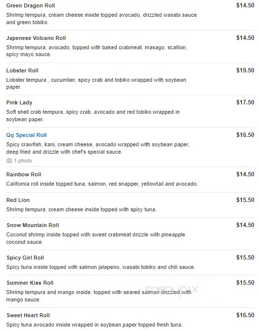 QQ Asian - Livingston, NJ menu_pic