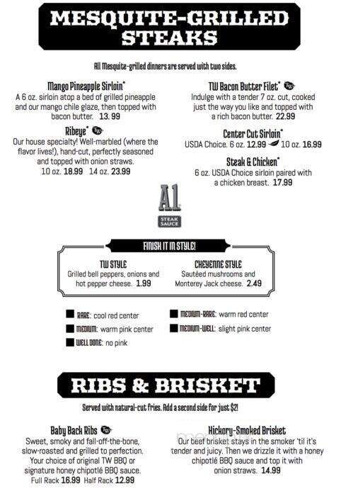 Tumbleweed Southwest Grill - Zanesville, OH menu_pic