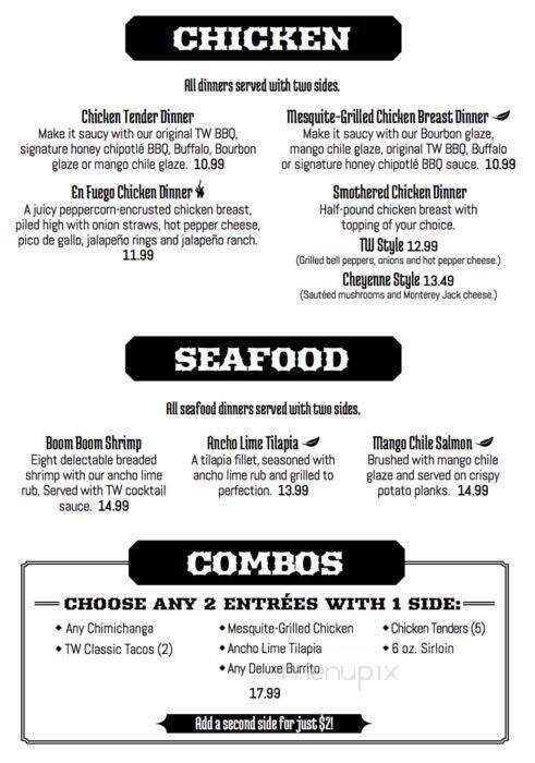 Tumbleweed Southwest Grill - Zanesville, OH menu_pic
