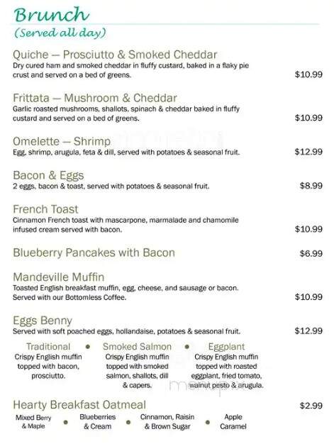 Cafe at Mandeville - Burnaby, BC menu_pic