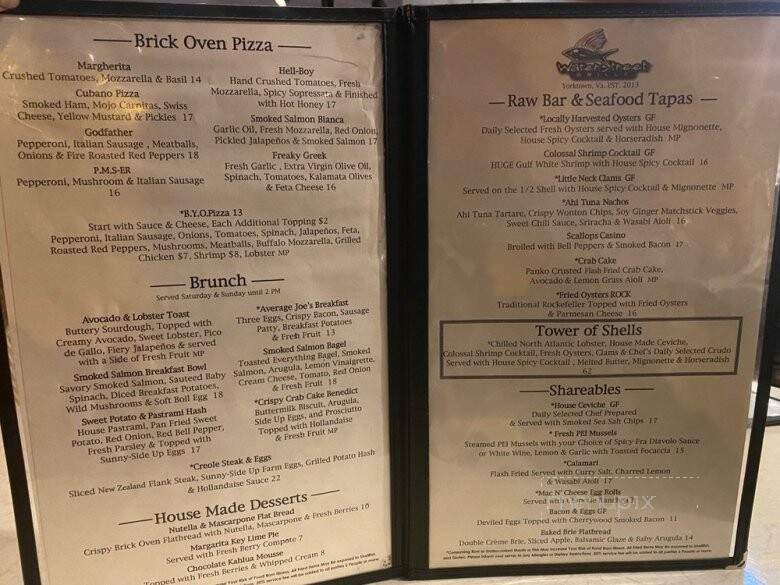 Water Street Grille - Yorktown, VA menu_pic