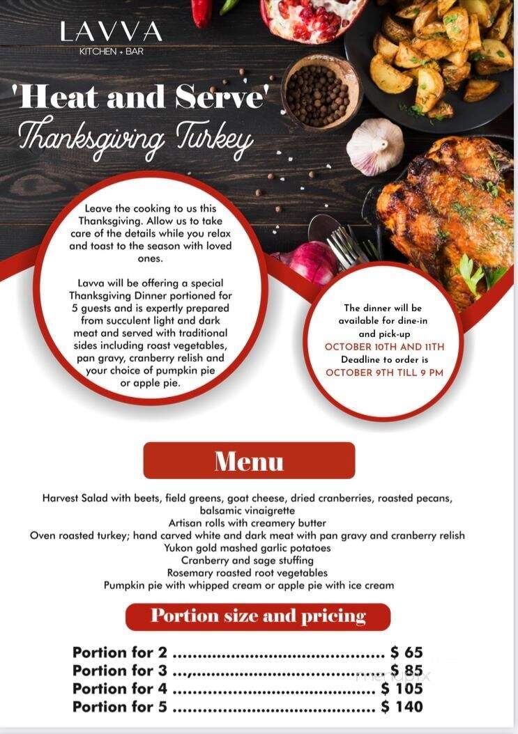 Lavva Kitchen And Bar - Saskatoon, SK menu_pic
