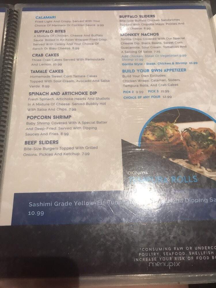 Bleu Monkey Grill - Hot Springs, AR menu_pic