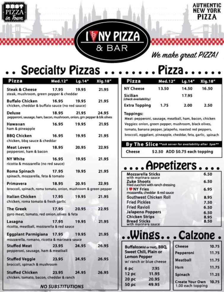 I Love NY Pizza - Dawsonville, GA menu_pic