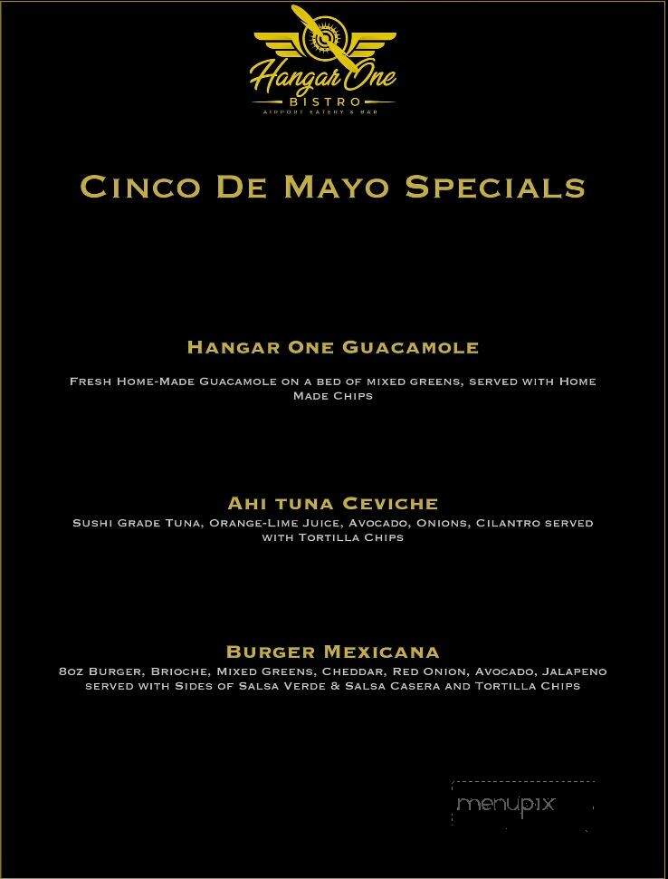 Hangar One Bistro - St. Augustine, FL menu_pic