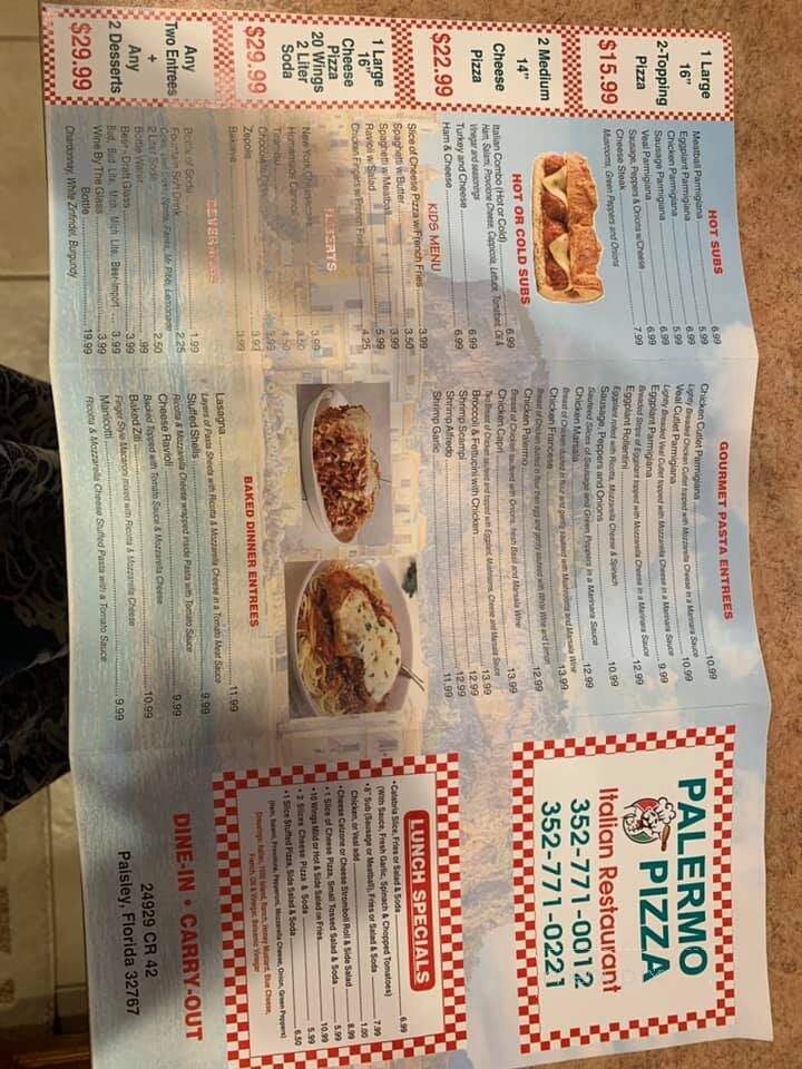 Palermo Pizza - Paisley, FL menu_pic