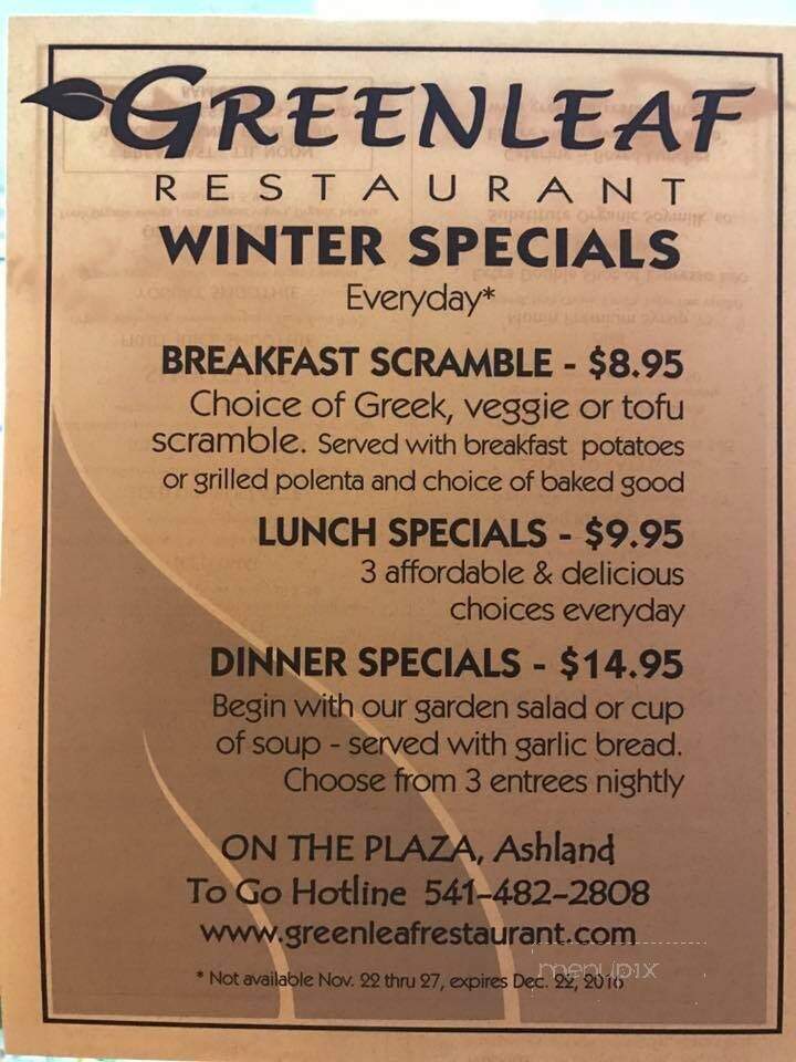 Greenleaf Restaurant - Ashland, OR