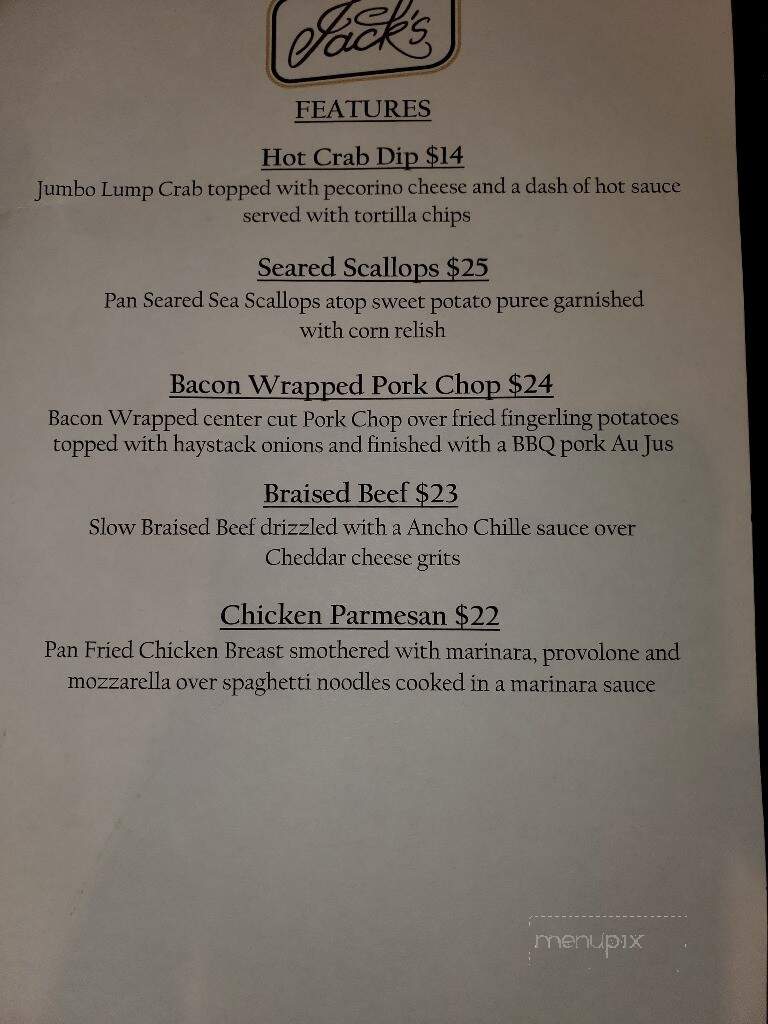 Jac's Grill - Wilson, NC menu_pic