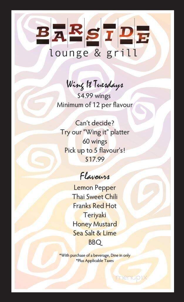 Barside Lounge & Grill - Kamloops, BC menu_pic