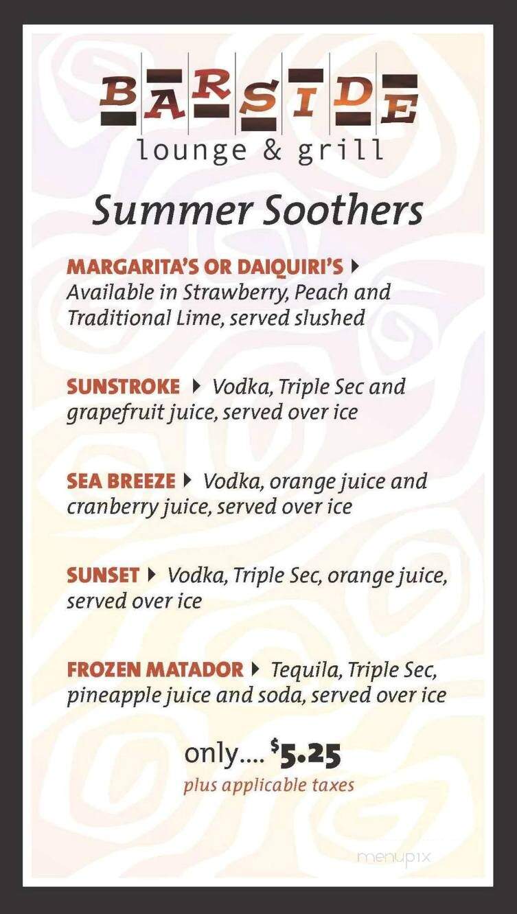 Barside Lounge & Grill - Kamloops, BC menu_pic