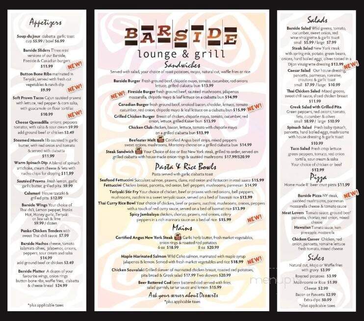 Barside Lounge & Grill - Kamloops, BC menu_pic