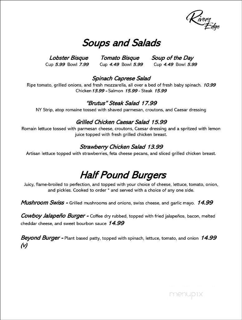 Rivers Edge - Wheeling, WV menu_pic