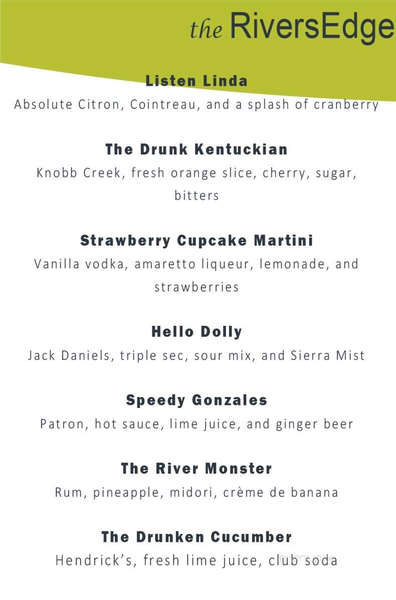 Rivers Edge - Wheeling, WV menu_pic