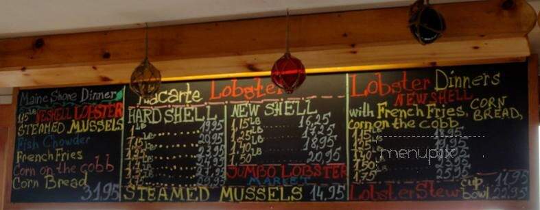 McLaughlin's Lobster Shack - Lincolnville, ME menu_pic