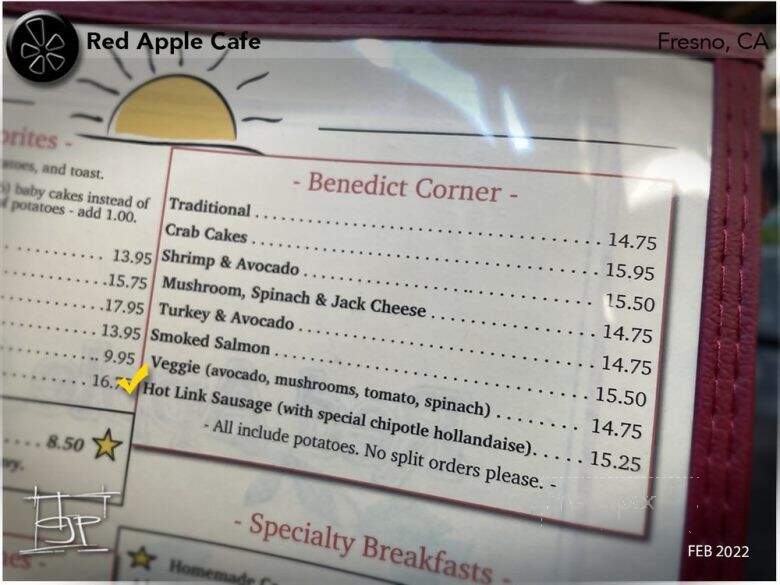 Red Apple Cafe - Fresno, CA menu_pic
