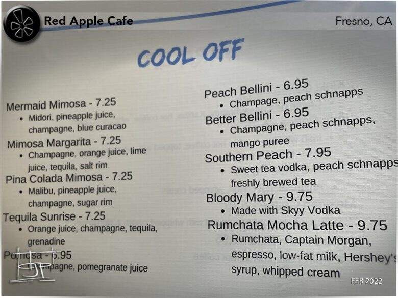 Red Apple Cafe - Fresno, CA menu_pic