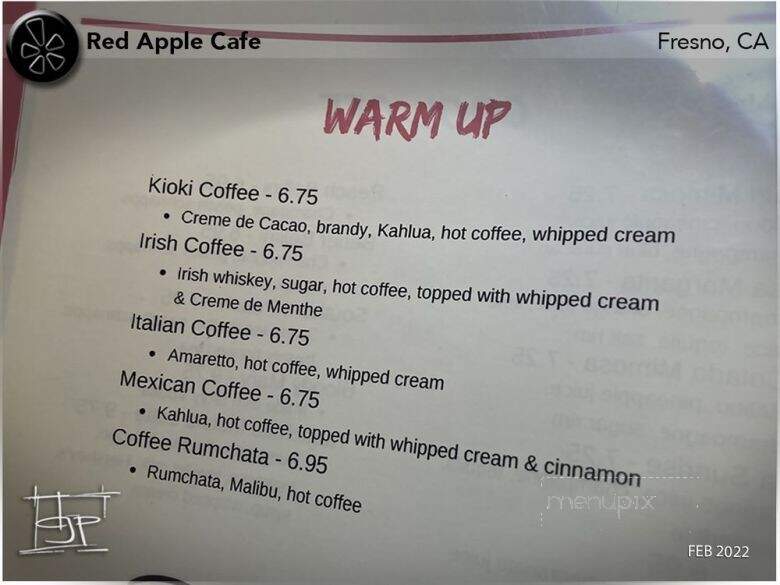 Red Apple Cafe - Fresno, CA menu_pic