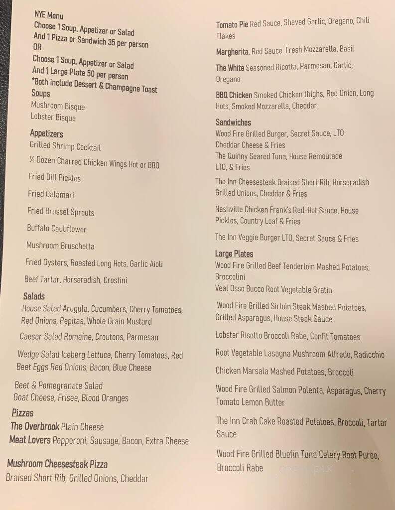 Stottsville Inn - Coatesville, PA menu_pic