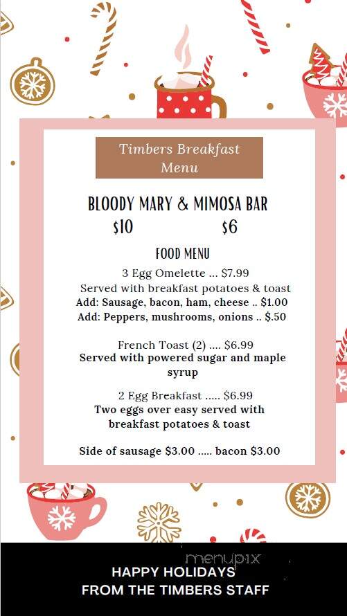 Timbers Pub & Grill - Stroudsburg, PA menu_pic