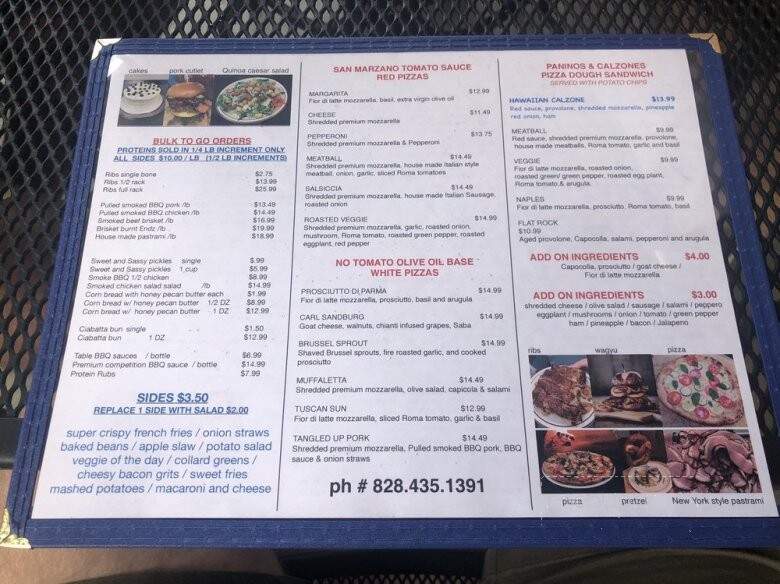 Flat Rock Wood Room - Hendersonville, NC menu_pic