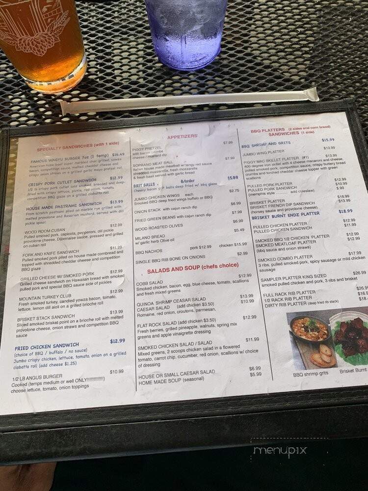 Flat Rock Wood Room - Hendersonville, NC menu_pic