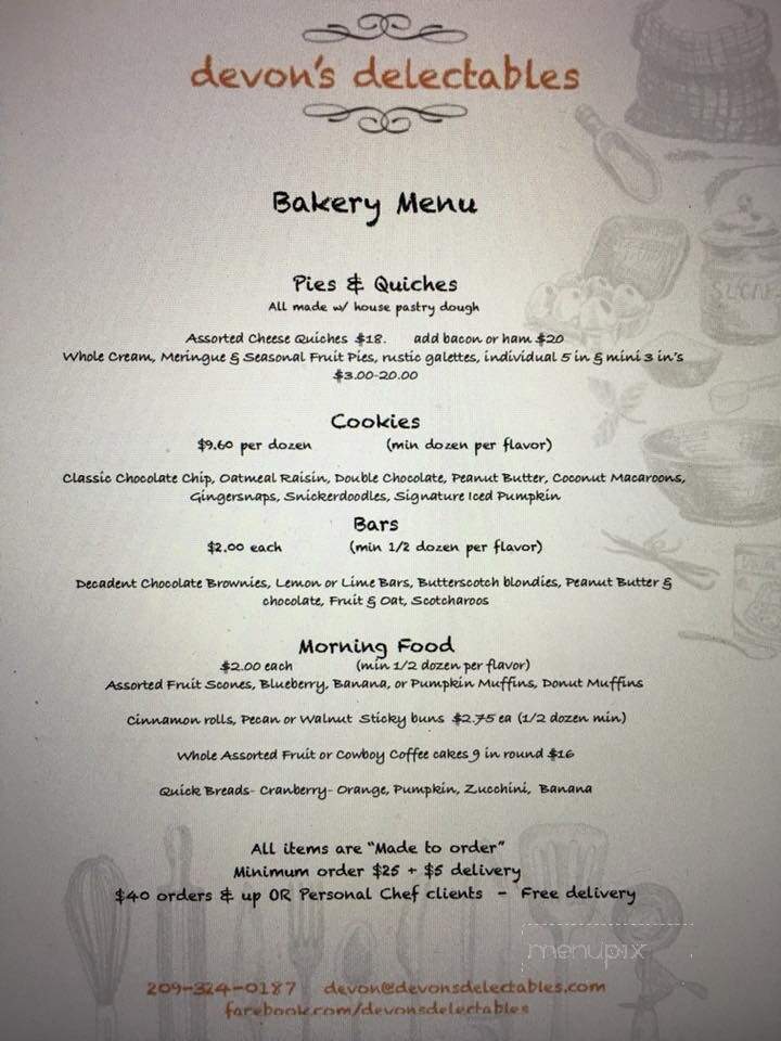 Devon's Delectables - Columbia, CA menu_pic