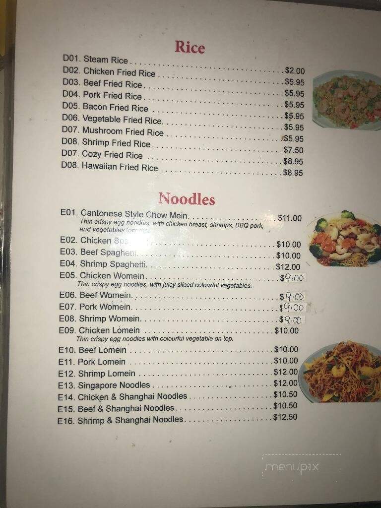 Cozy Corner Restaurant - Timmins, ON menu_pic