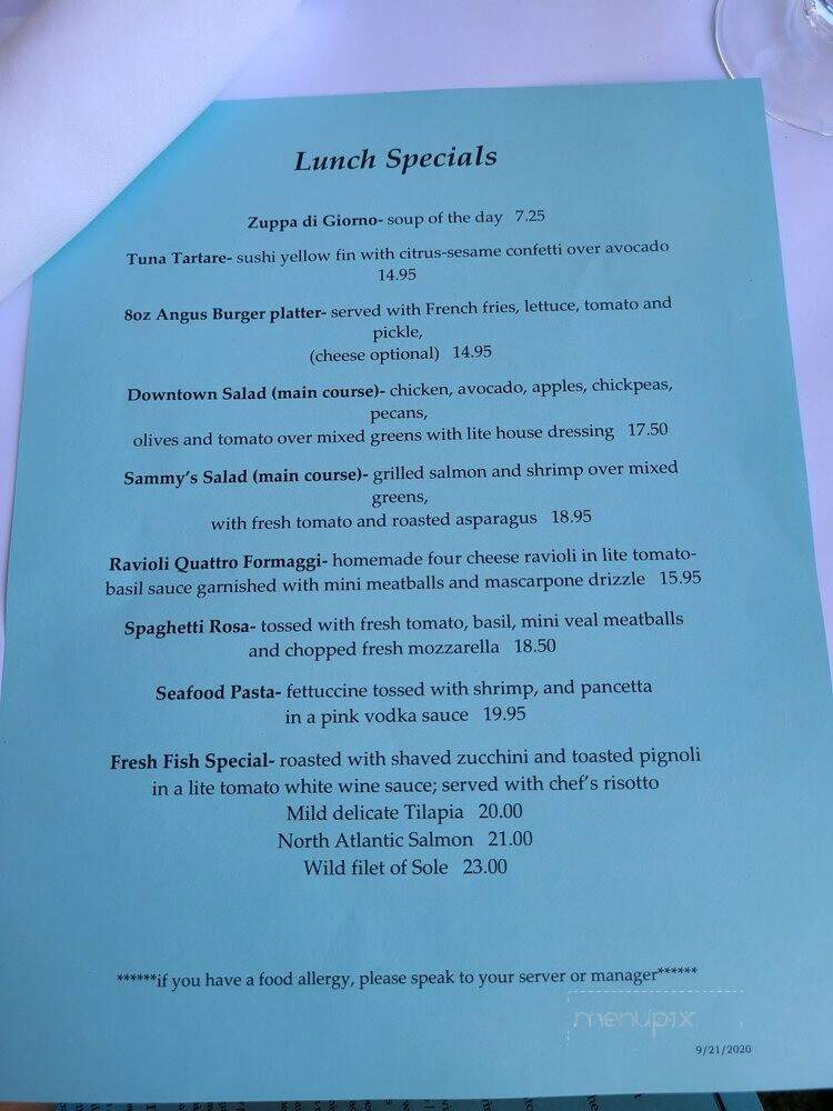 Rosie's Bistro Italiano - Bronxville, NY menu_pic