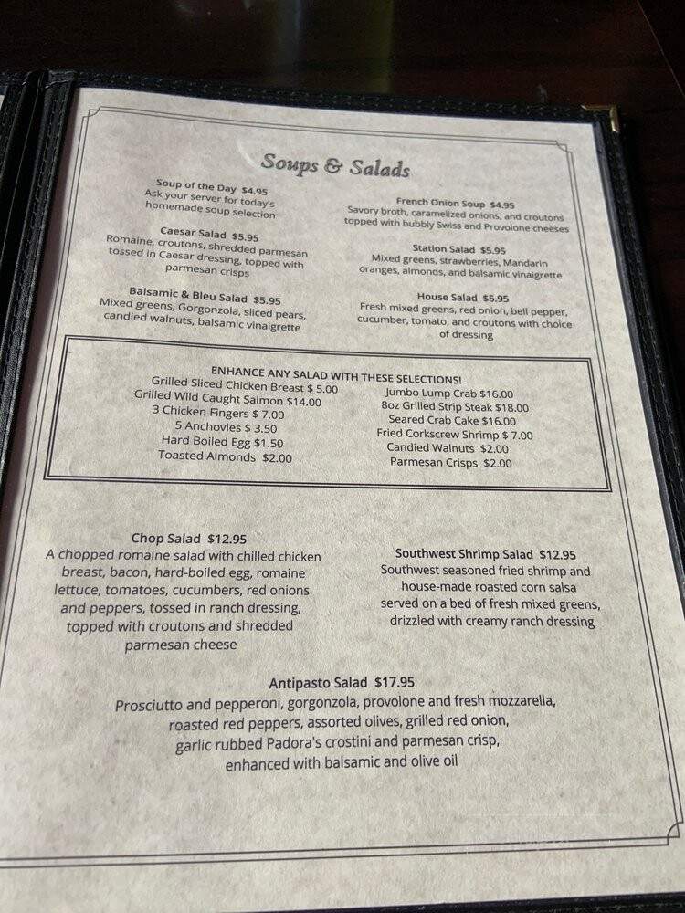 Restaurant At The Station - Tamaqua, PA menu_pic