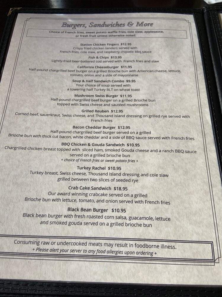 Restaurant At The Station - Tamaqua, PA menu_pic