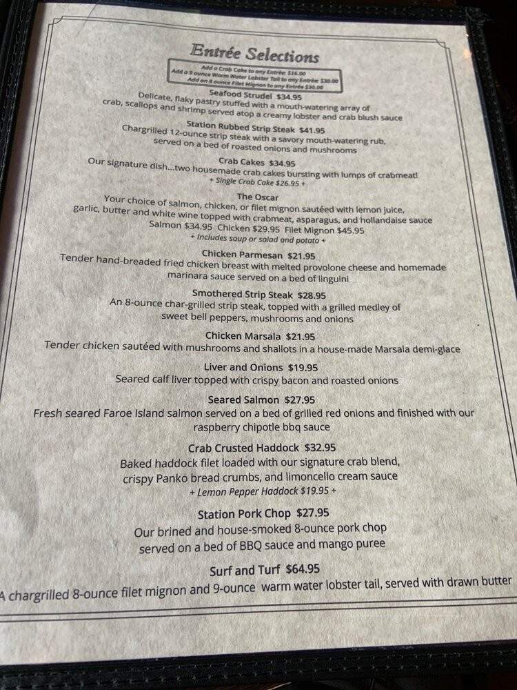Restaurant At The Station - Tamaqua, PA menu_pic